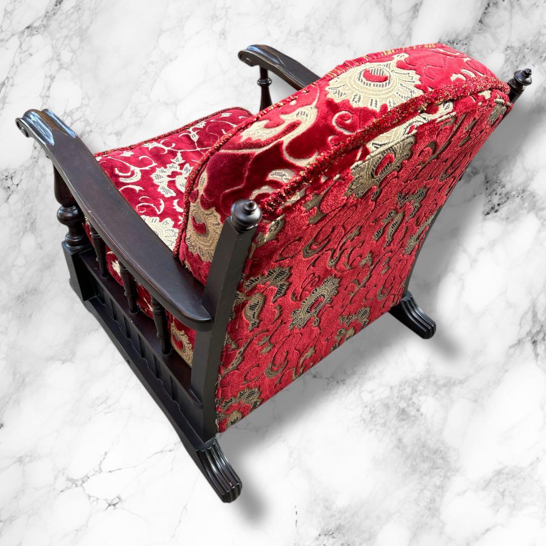 アンティーク調 1人がけソファ ヴィンテージチェア 高級感 ダークブラウン