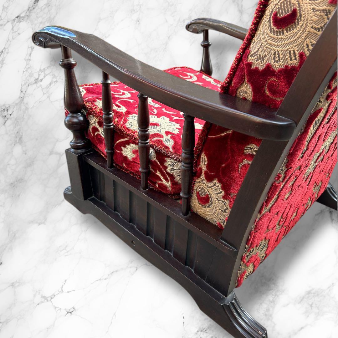 アンティーク調 1人がけソファ ヴィンテージチェア 高級感 ダークブラウン