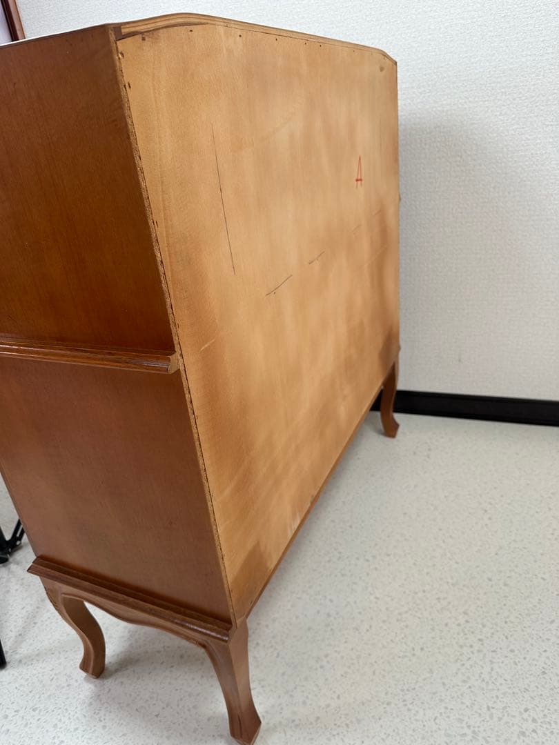 ITALY イタリア 象嵌彫ライティングビューロー 猫足 鍵付き　※i4※