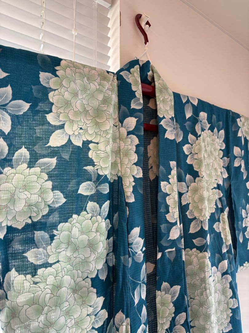 【完売】大塚呉服店⭐︎浴衣⭐︎綿紅梅⭐︎紫陽花⭐︎ターコイズ