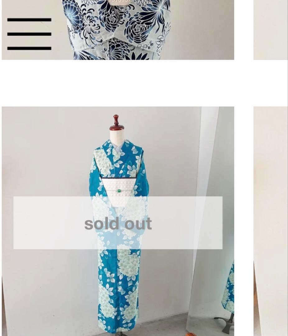 【完売】大塚呉服店⭐︎浴衣⭐︎綿紅梅⭐︎紫陽花⭐︎ターコイズ