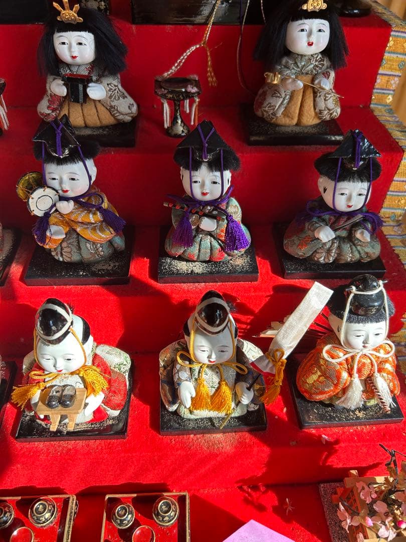 超希少　雛人形　木目込十五人飾り　ガラスケース5段飾り　お雛様　古いひな人形