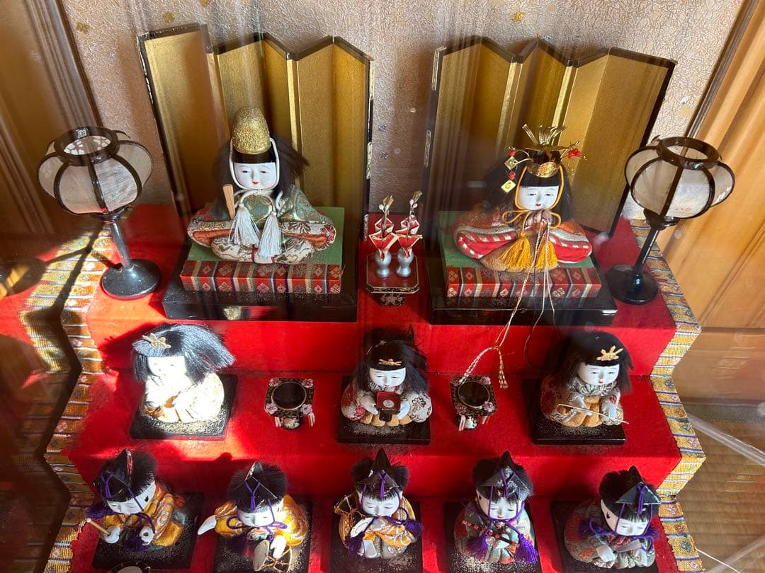 超希少　雛人形　木目込十五人飾り　ガラスケース5段飾り　お雛様　古いひな人形