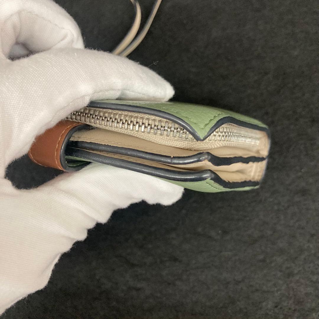 ロエベ コンパクト ジップ ウォレット 財布 レザー グリーン⭐︎