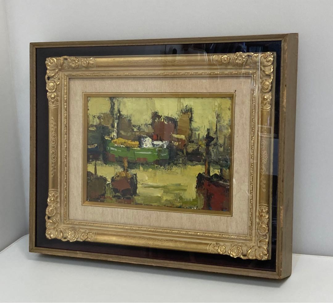 菅原洸人　油絵　「緑色の船」