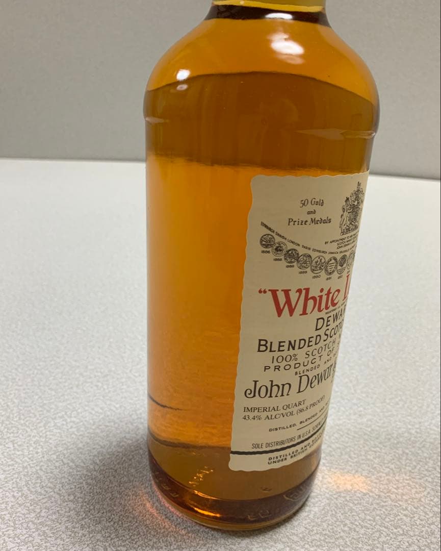 ★未開栓 デュワーズ ホワイトラベル ウイスキー 旧ボトル 黒紋章 白キャップ