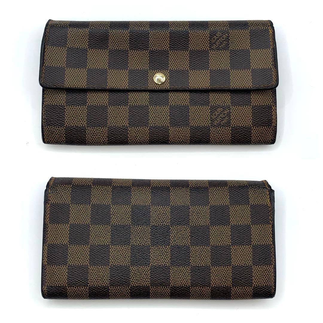 ルイヴィトン ダミエ 長財布 ポルトフォイユ 折り財布 二つ折り財布 レザー