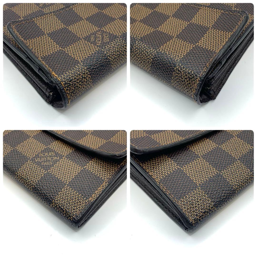 ルイヴィトン ダミエ 長財布 ポルトフォイユ 折り財布 二つ折り財布 レザー
