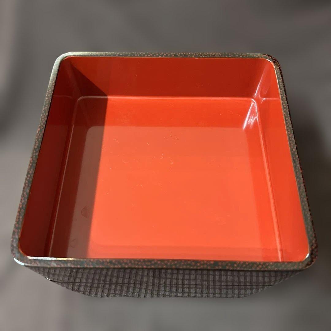 津軽塗　七々子塗　6寸　三段重箱　美品