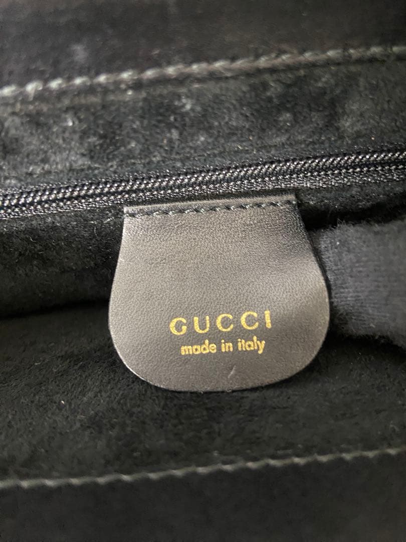 GUCCI ハンドバッグ　バンブー　レザー　ブラック　手持ち　フォーマル　保存袋