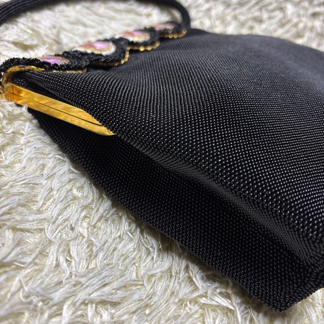 フランス製 アンティーク ヴィンテージ ビーズバッグ 黒 ブラック Benex