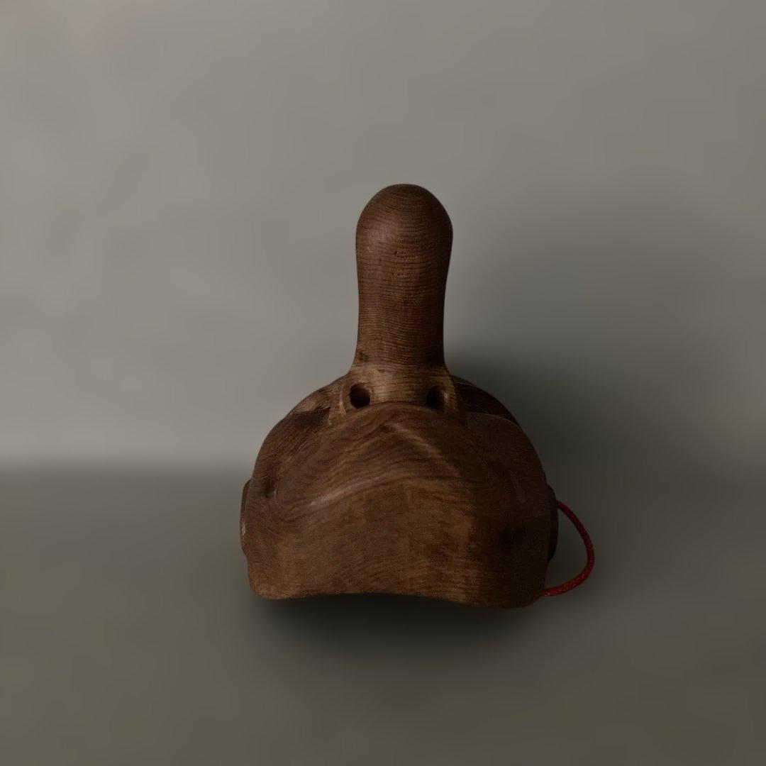 天狗　木彫一刀彫り　お面　天然木　壁掛　魔除　開運