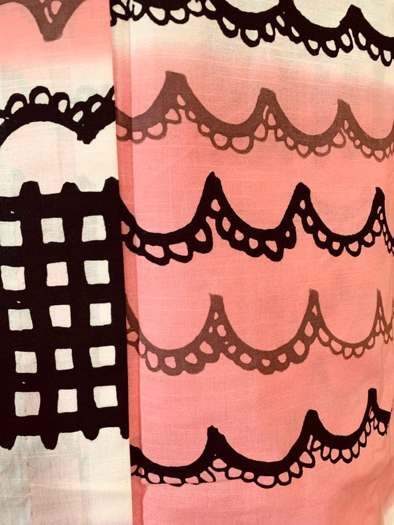 ツモリチサト　レースとチェック柄の浴衣とリバーシブル半幅帯　帯飾り紐もオマケ