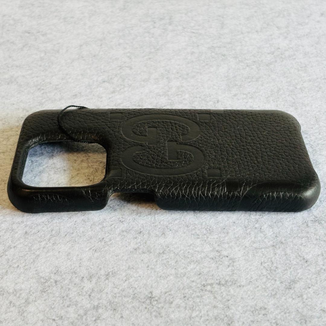 グッチ　iPhoneケース スマホケース GGジャンボ レザー 黒 GUCCI