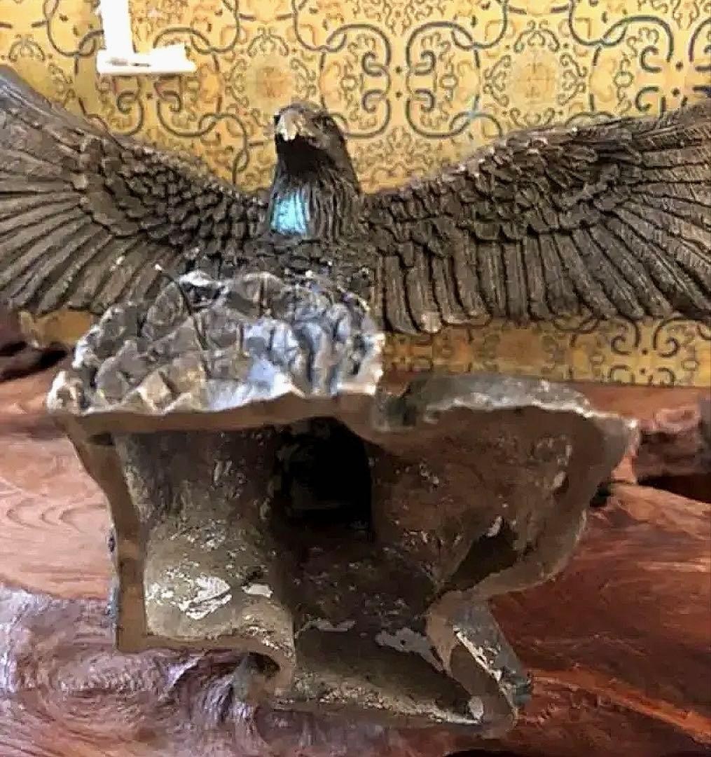 中国美術 小型 時代 鋳型 細密 鷲 箱付き 横幅約 30㎝ 特価