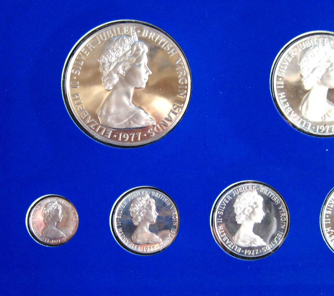 １９７７年　ヴァージン諸島　エリザベス２世女王在位２５年記念　銀貨プルーフセット