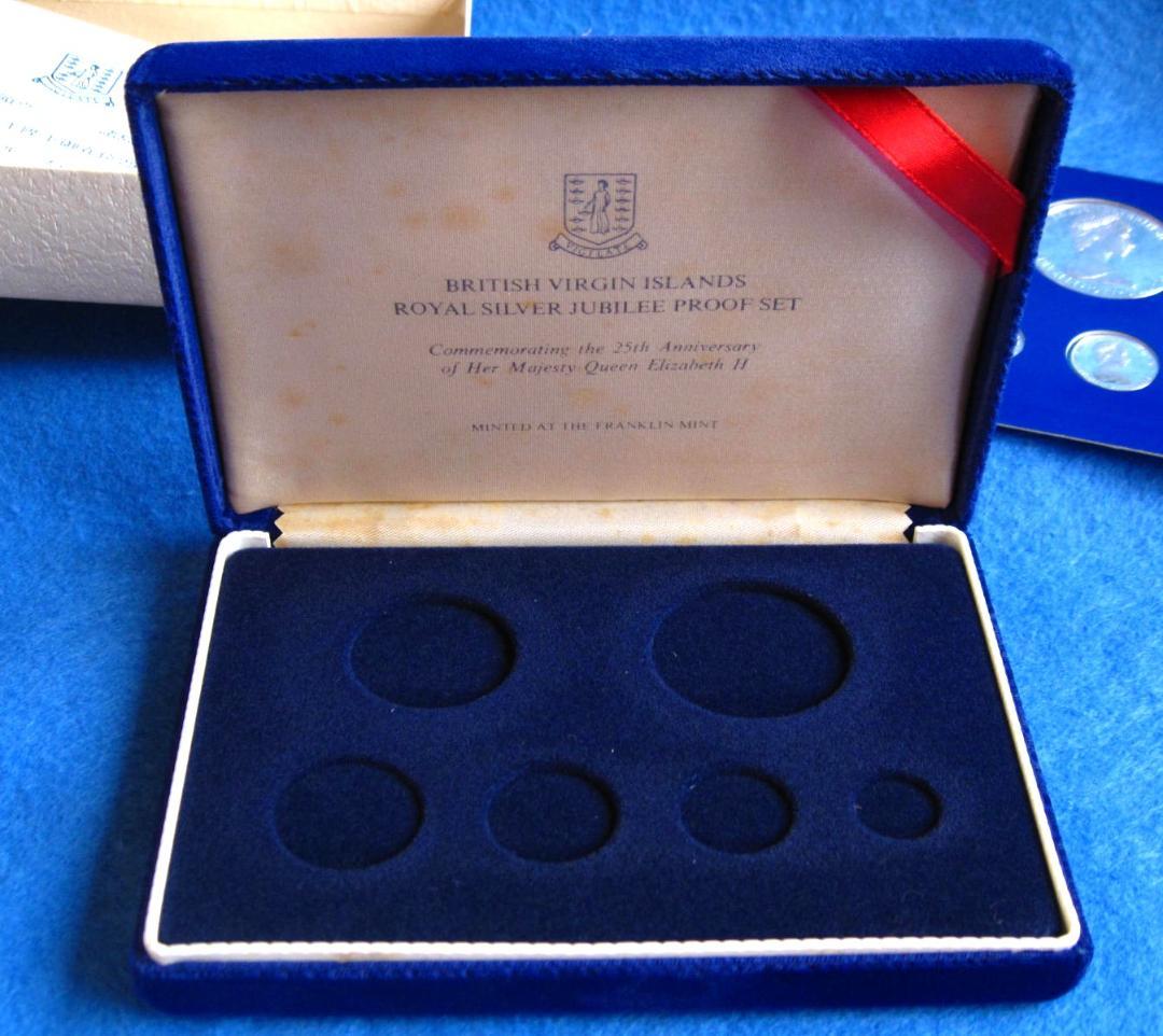１９７７年　ヴァージン諸島　エリザベス２世女王在位２５年記念　銀貨プルーフセット