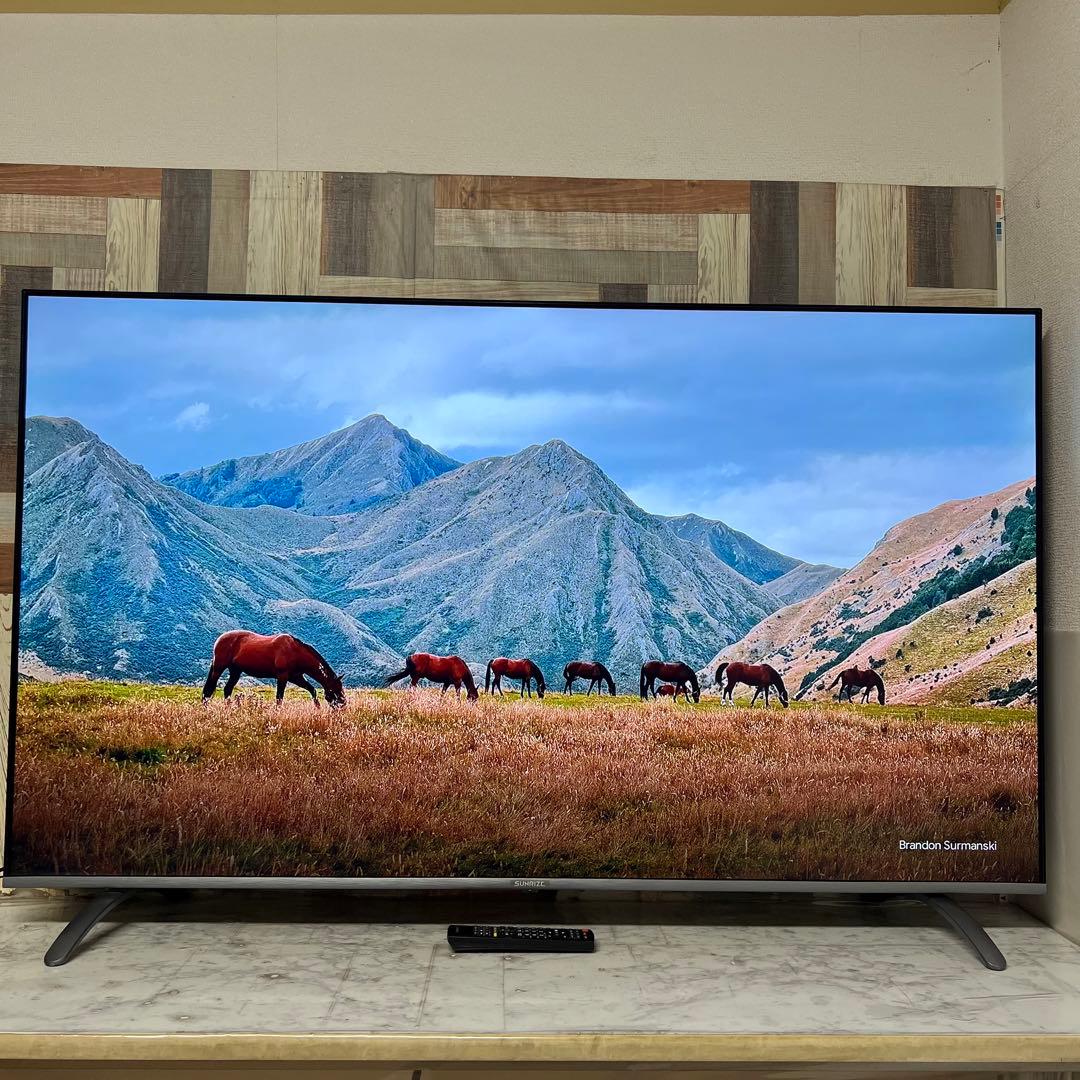 りさらさん専用全国送料込サンライズ65V型フレームレス 4Kテレビ高画質HDR