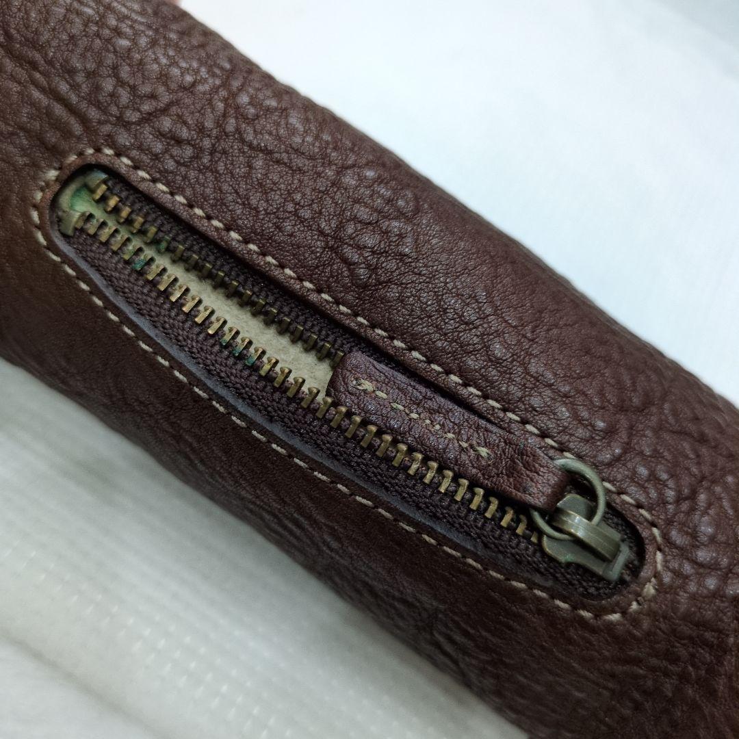 土屋鞄　ドラムペンケース ブラウン