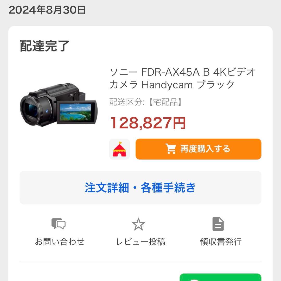 SONY FDR-AX45 4Kビデオカメラ+カメラケース　ブラック　極美品