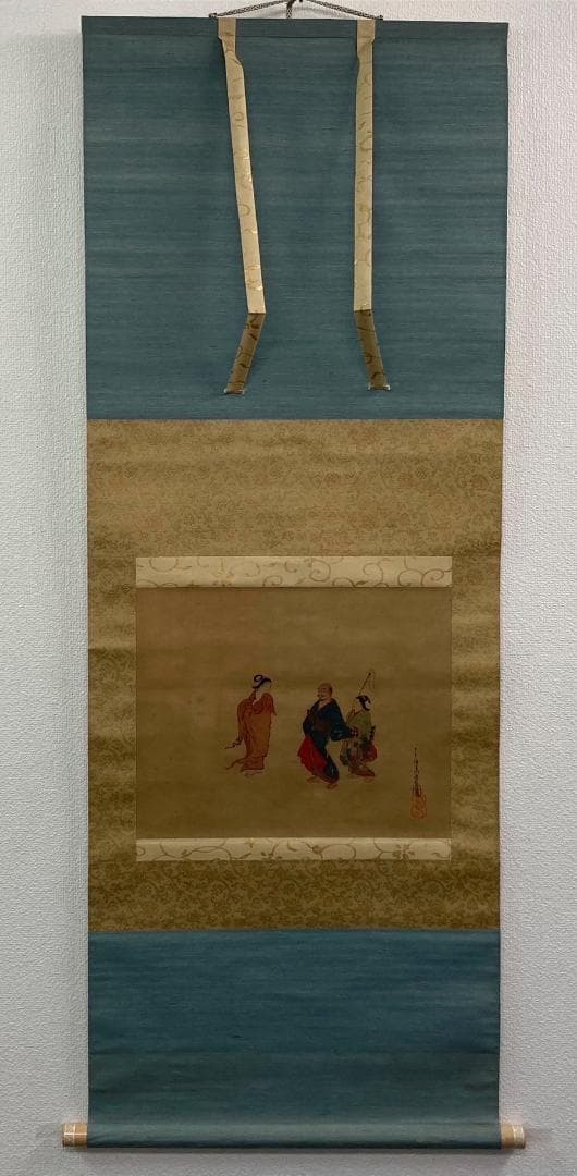 宮川長春　絖本：美人画 浮世絵　掛軸