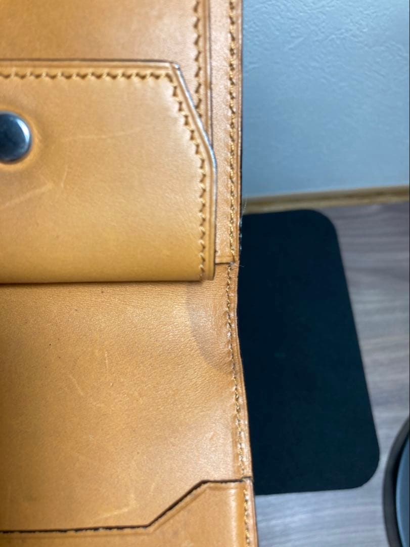 【万双】ミニ財布 クロコダイル キャメル