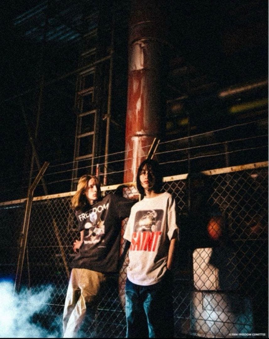 SAINTmxxxxxミカエル x FREEDOM Tシャツ 白 XL
