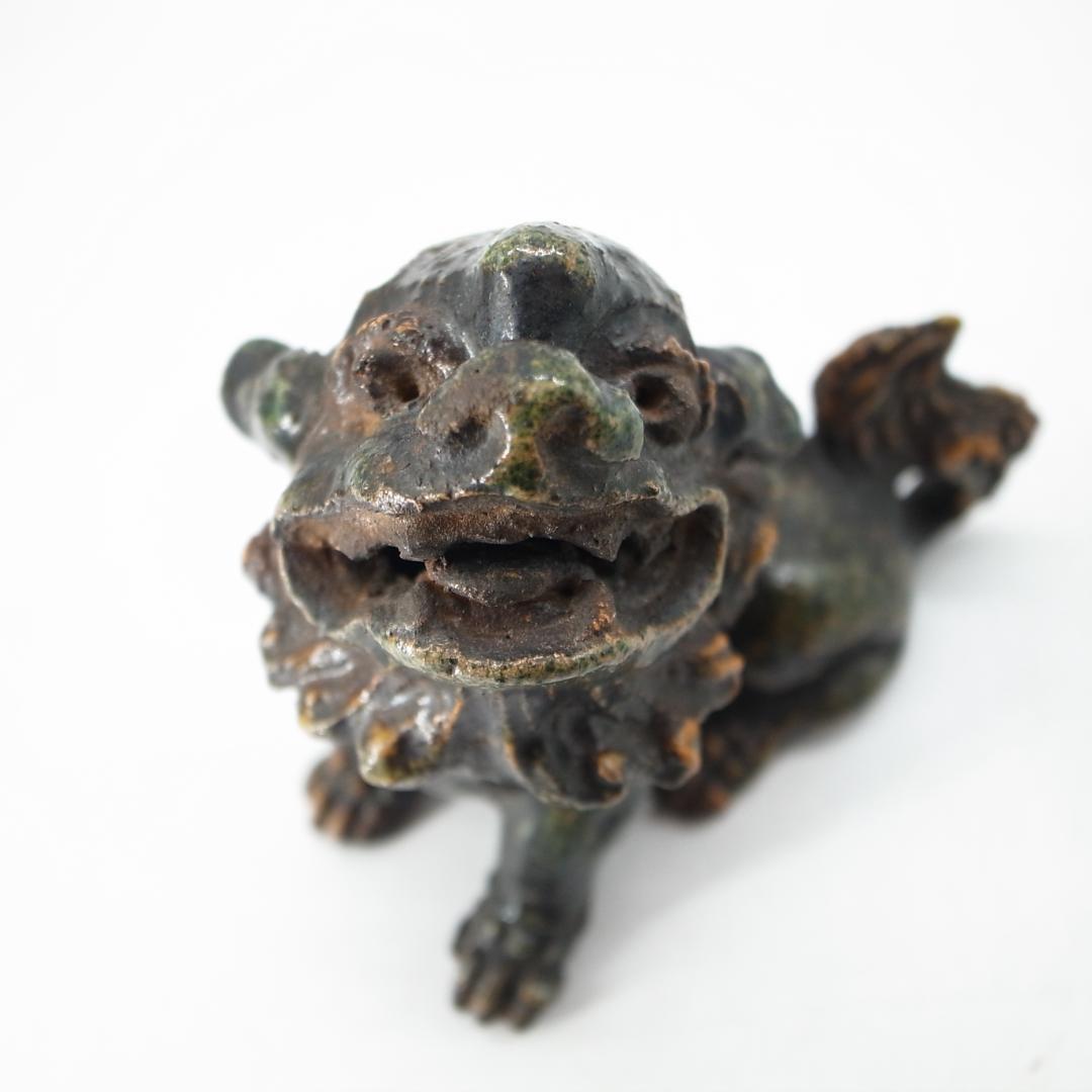 源内焼　獅子香炉　銘　鳩渓