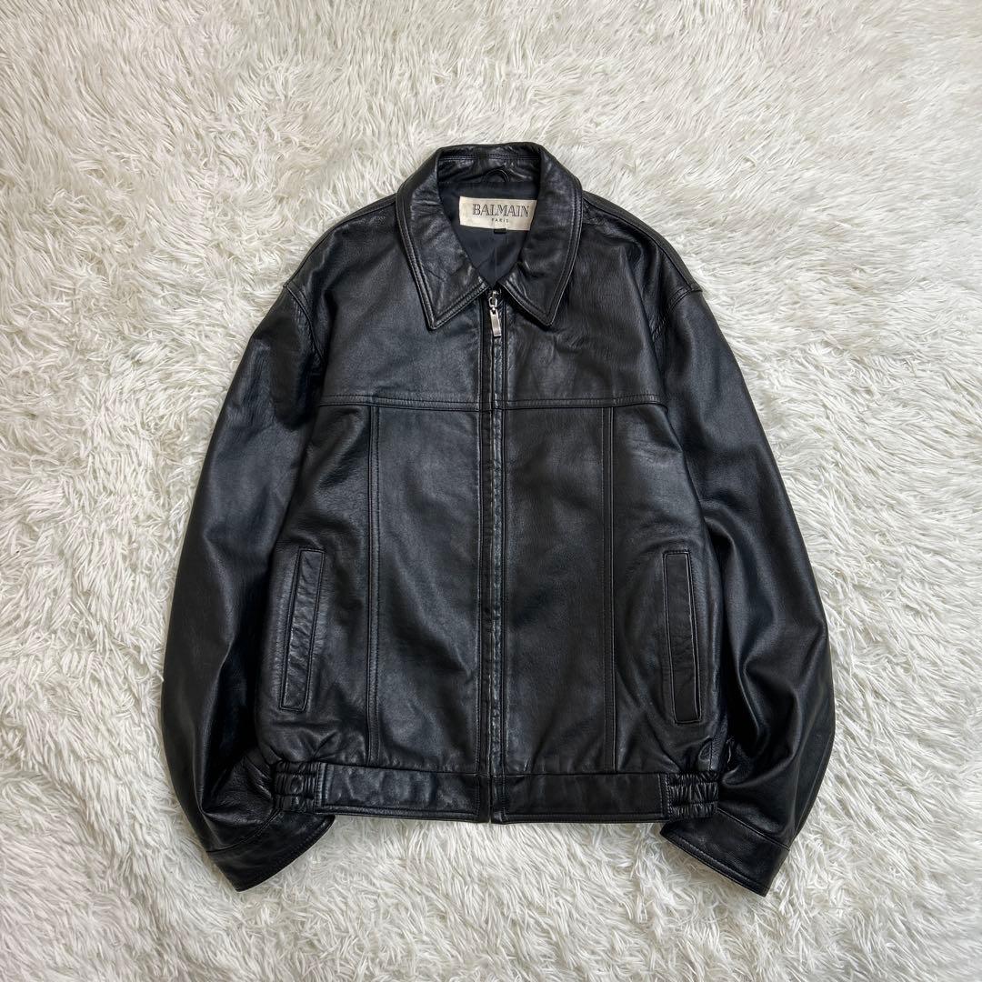 ジャケット・アウター vintage -BALMAIN- lamb leather jacket M