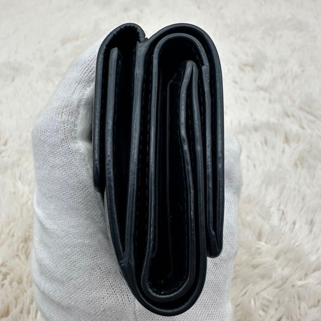 ✨美品✨アニヤハイドマーチ　三つ折り財布　アイズ　レザー　黒