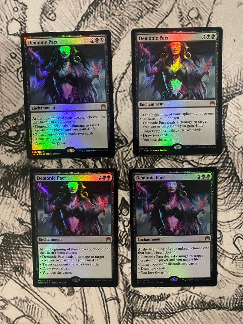 Mtg 悪魔の契約/Demonic Pact 英語版4枚　FOIL