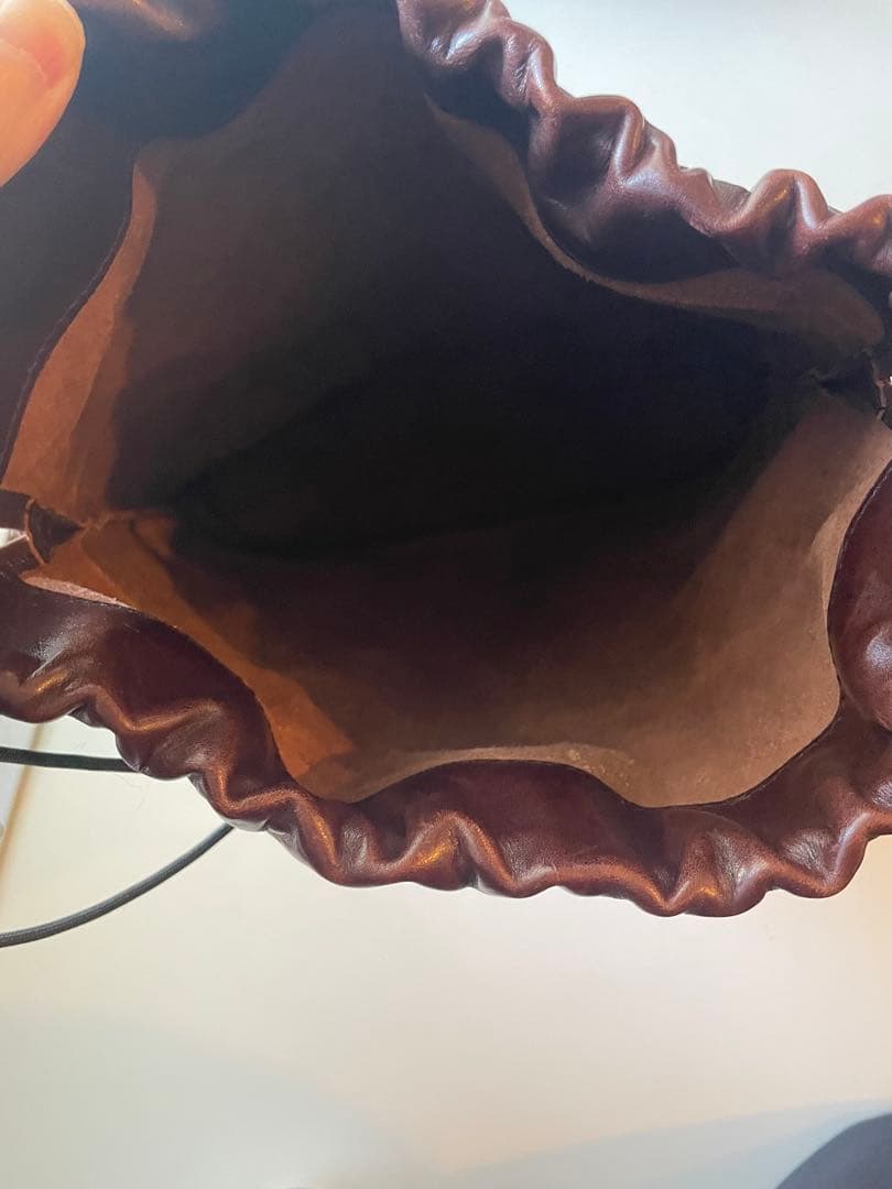 tochca レザー巾着袋 ダークブラウン