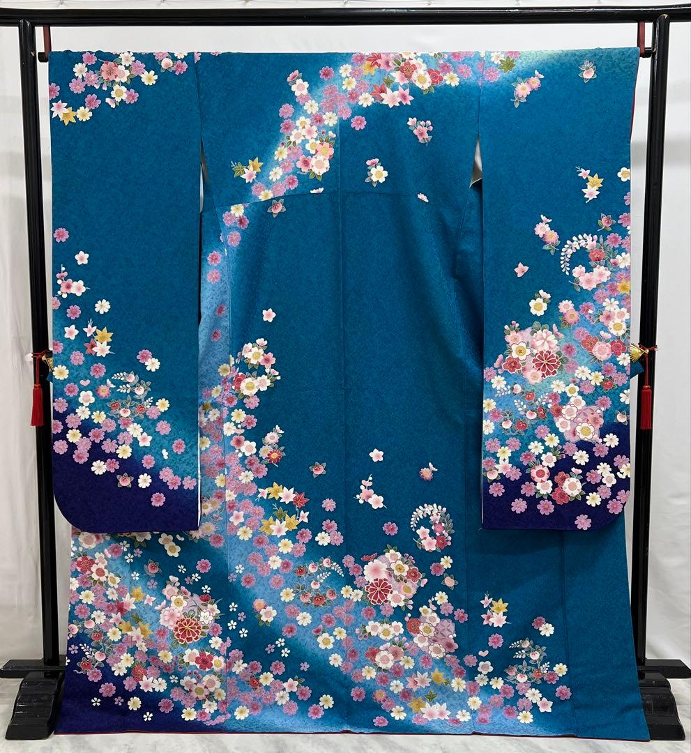 振り袖　フルセット　別誂長襦袢付　成人式　金彩加工　刺繍入り　銀通し　622