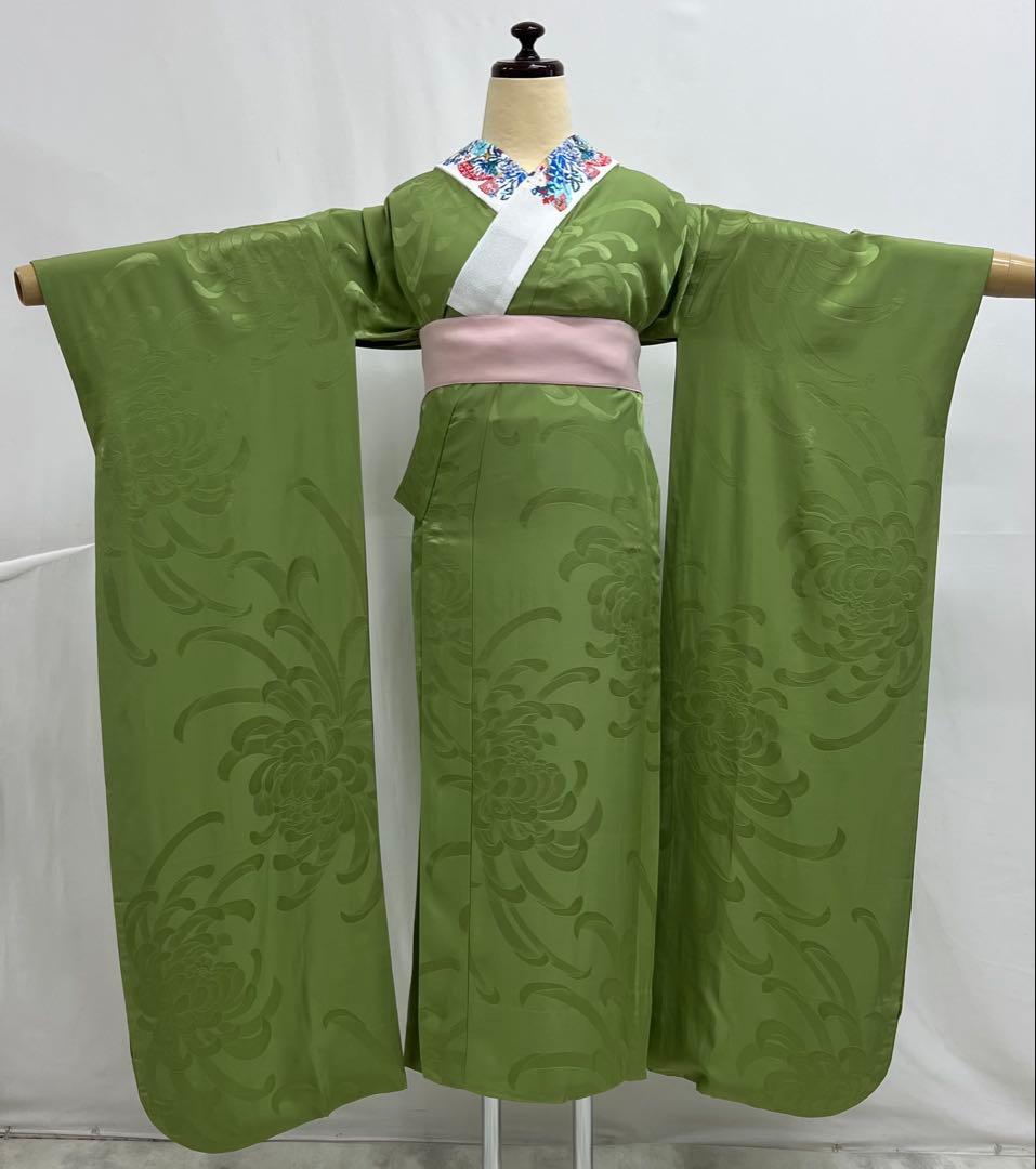 振り袖　フルセット　別誂長襦袢付　成人式　金彩加工　刺繍入り　銀通し　622