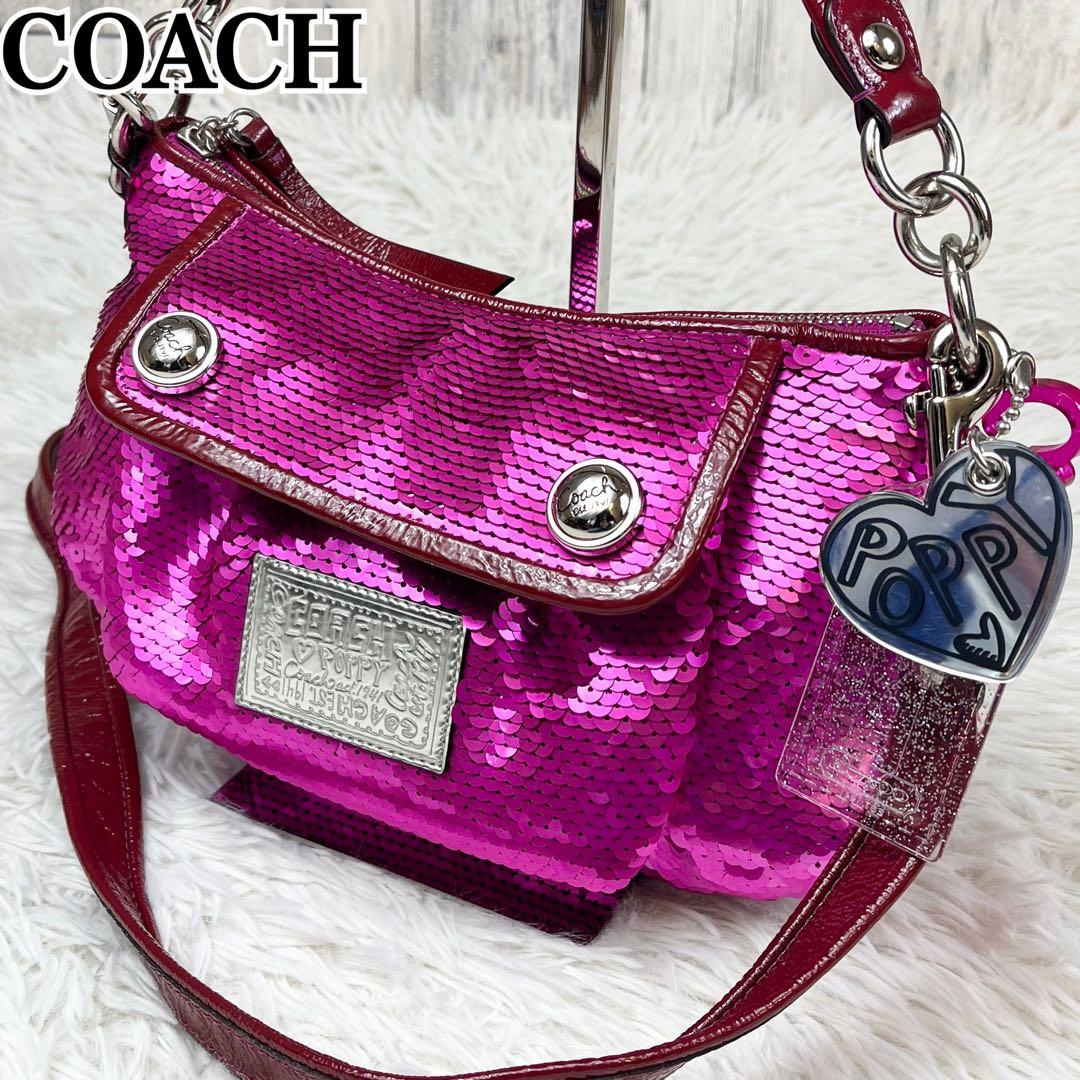 【希少 絢爛豪華】COACH ポピー ワンショルダー 2way スパンコール