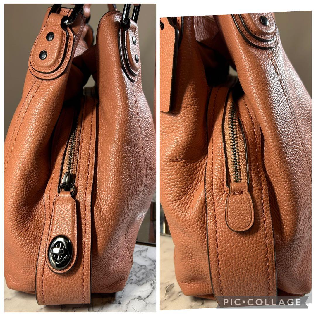 コーチ イーディー ショルダーバッグ トートバッグ ピンク 大容量 レザー