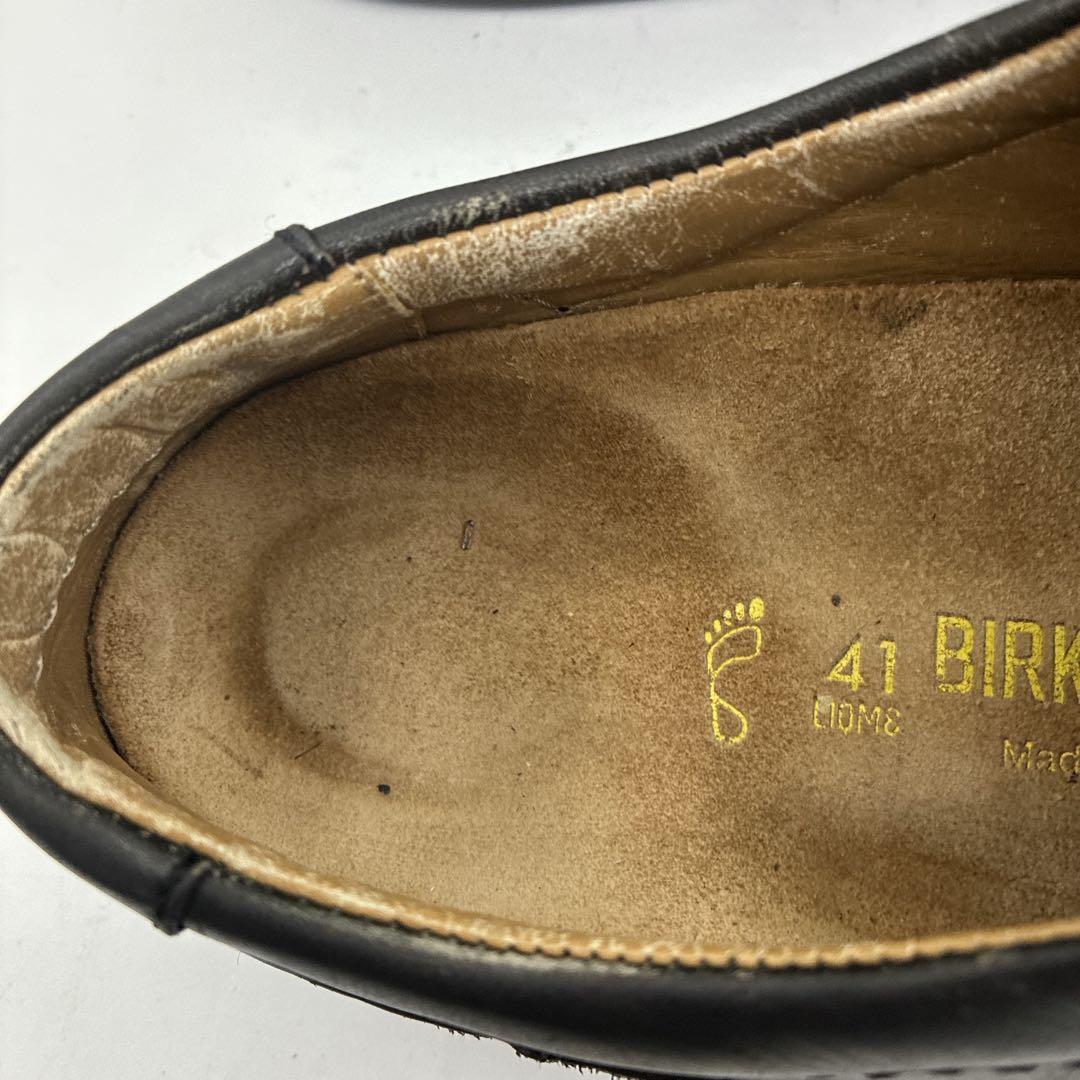 【良品】ビルケンシュトック パサデナ 41 チロリアン レザーシューズ ブラック