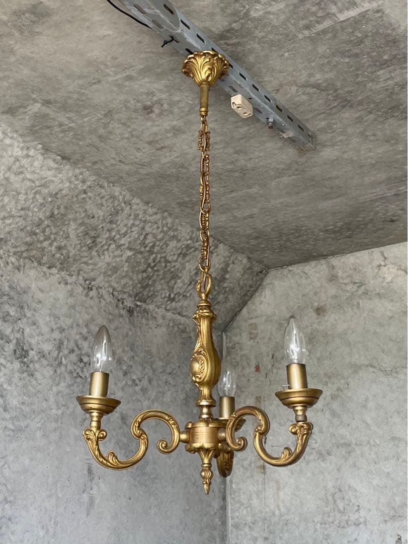 激安！19. フランス アンティーク シャンデリア 3灯 キャンドル ライト