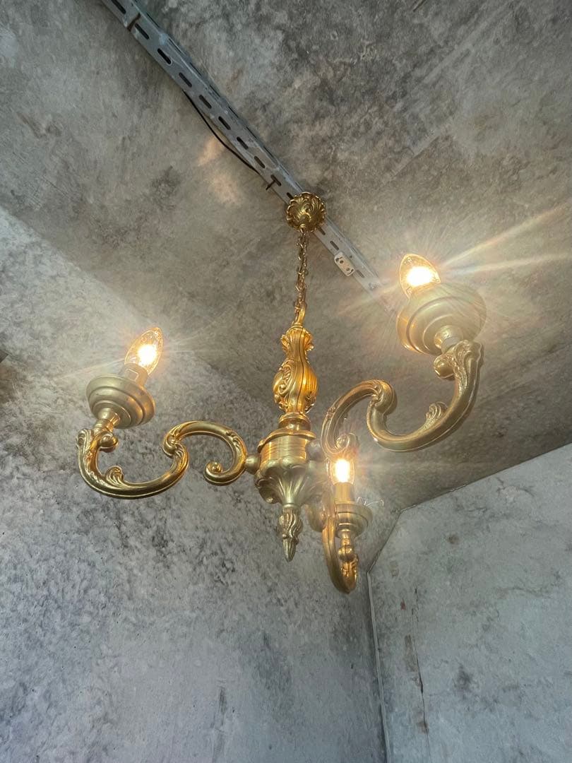 激安！19. フランス アンティーク シャンデリア 3灯 キャンドル ライト