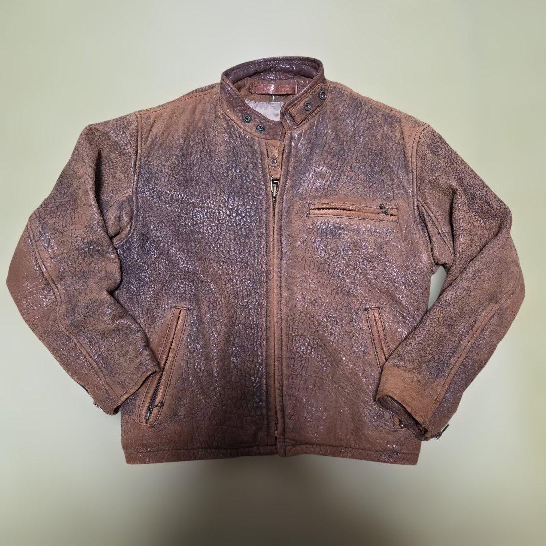 ACTION HOUSE ブラウン レザージャケットG-1 Lサイズ 羊革