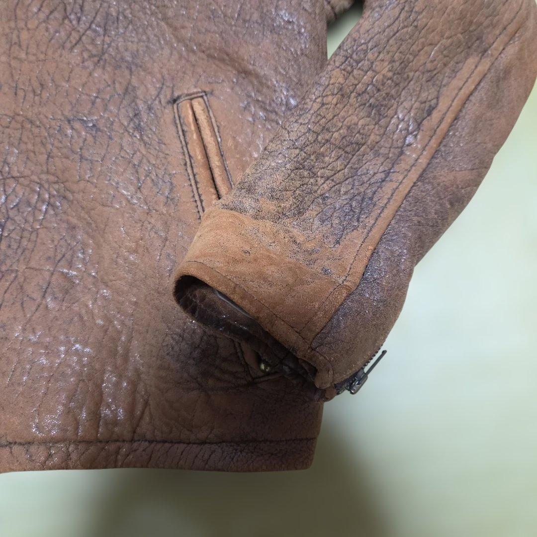 ACTION HOUSE ブラウン レザージャケットG-1 Lサイズ 羊革