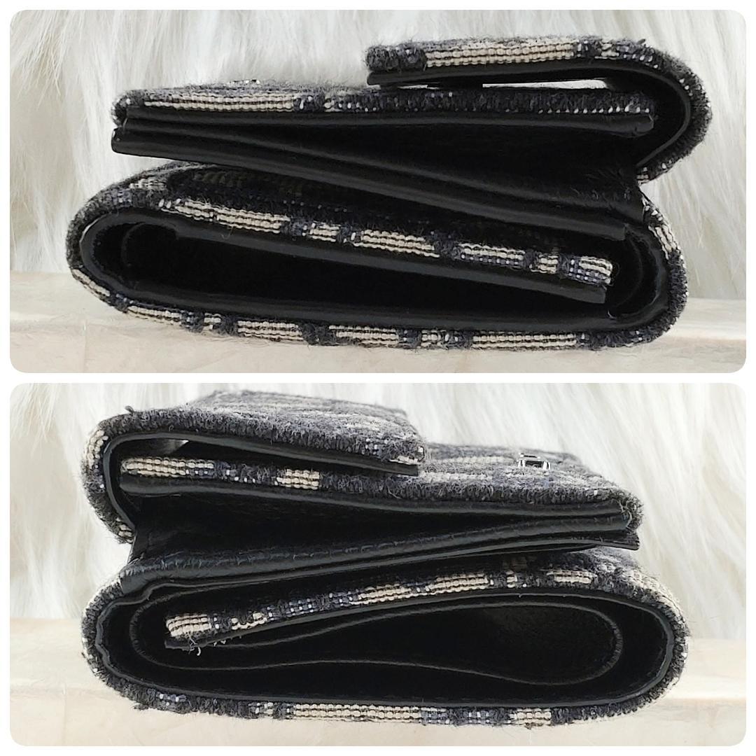 極美品・現行✨クリスチャンディオール 財布 三つ折り オブリーク レディース