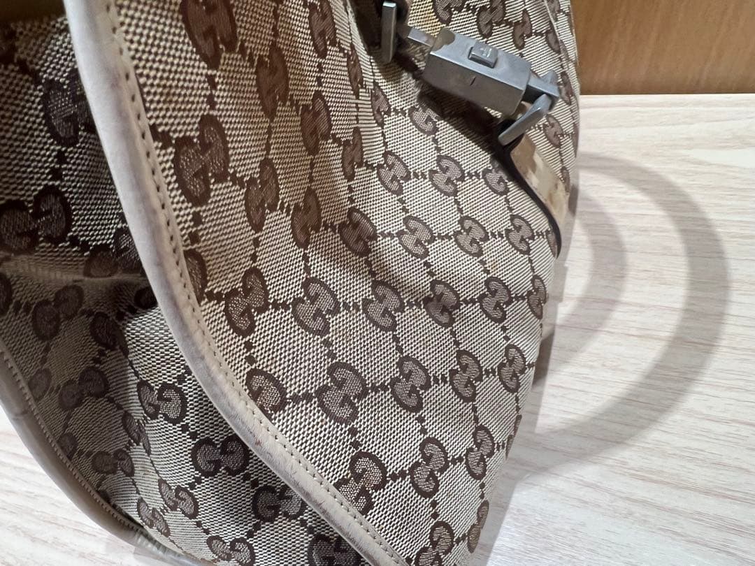 GUCCI グッチ ジャッキー GG柄 ショルダーバッグ キャンバス×レザー