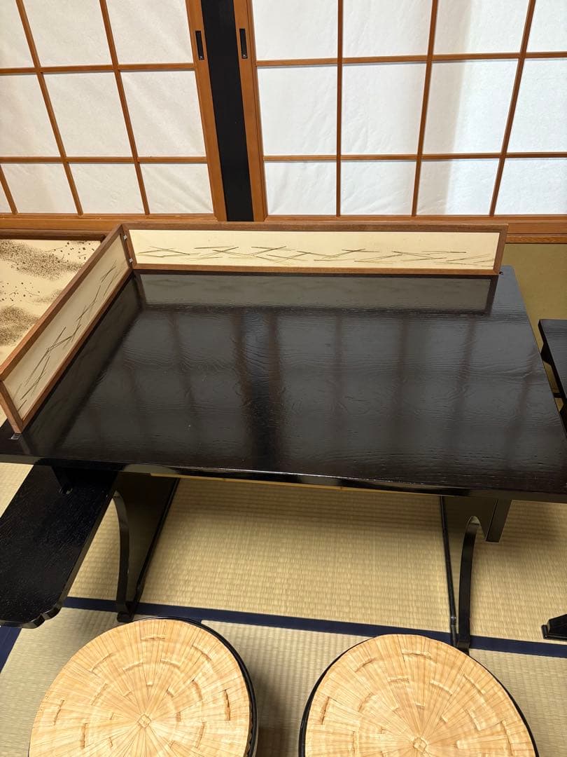 【中古品】茶道具 点茶盤 掻合塗 表用セット