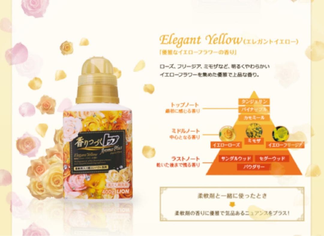 【新品】人気の廃盤品《香りつづくトップ》イエローフラワー　詰め替え４パック