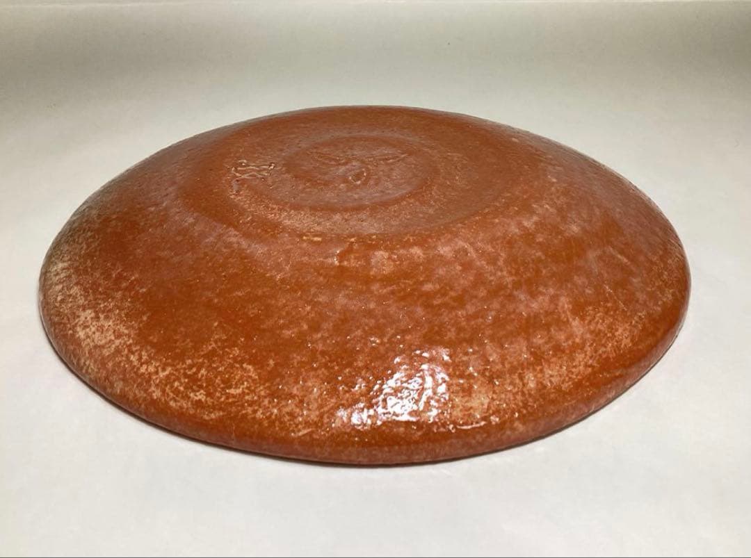 茶道具 古物品 本間焼 菓子器 赤丸 紙箱入