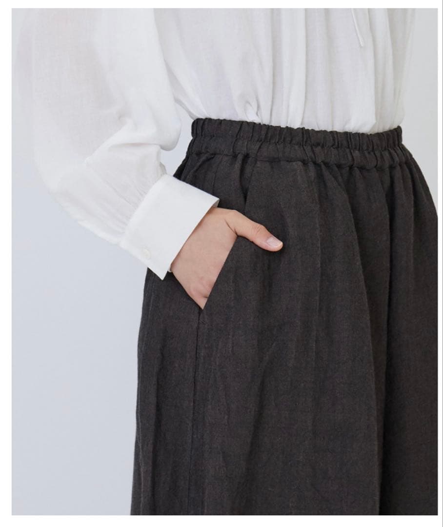 未使用定価3.3万円ロワズィールLOISIRバンブーリネンボトルシルエットパンツ