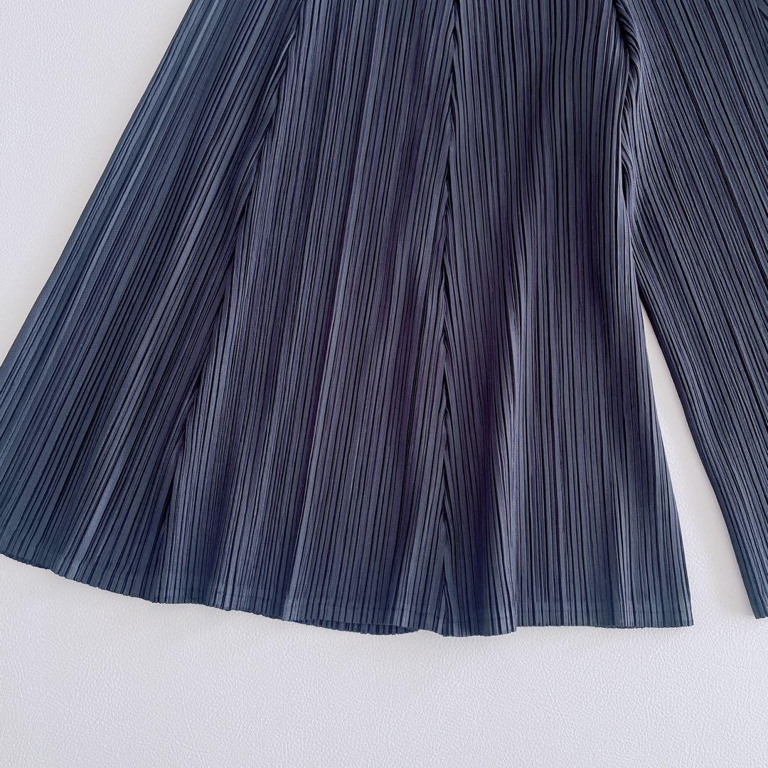美品✨プリーツプリーズ　プリーツパンツ　キュロットスカート　ネイビー　サイズ3