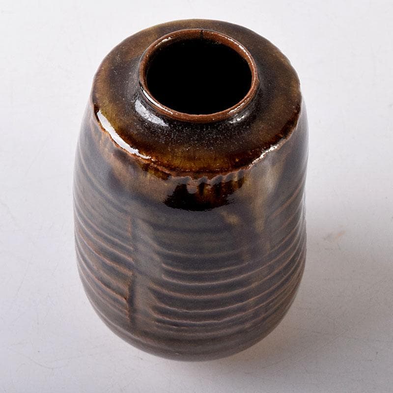 茶道具　膳所焼　陽炎園造　淡海ぜぜ　茶入　仕覆付　時代箱　V　8210