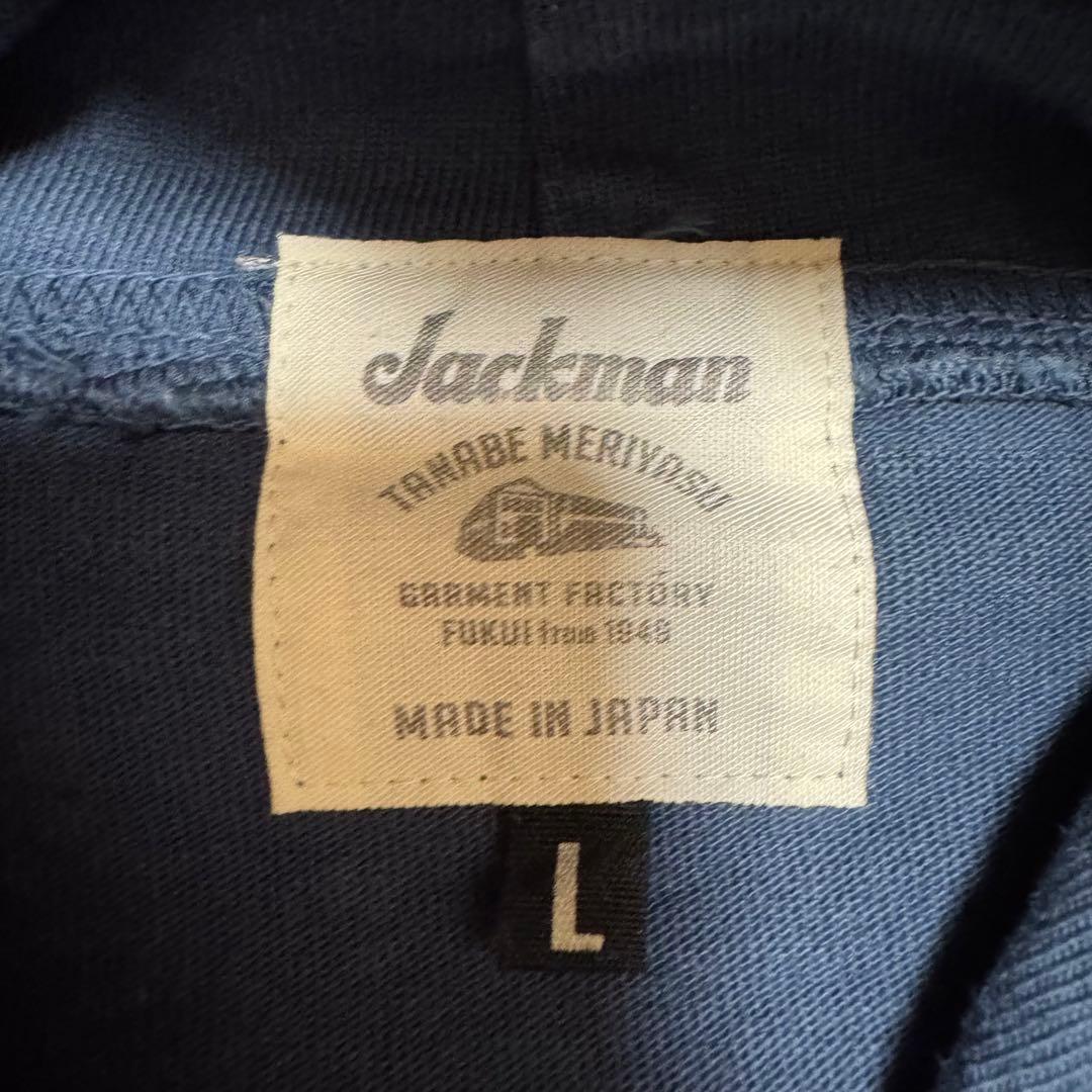 jackman ジャックマン ドツメ プルオーバー パーカー L ネイビーブルー